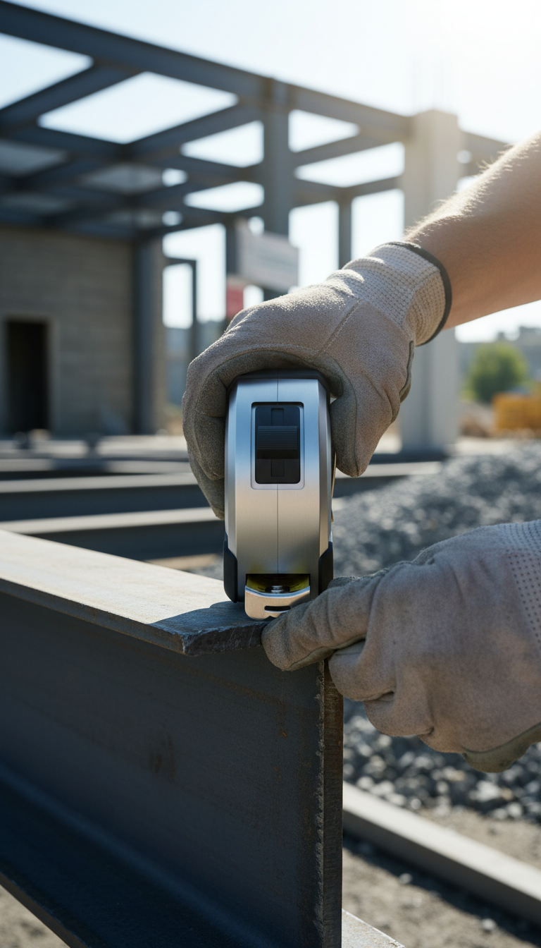 Durable Handheld Measuring Tape in use