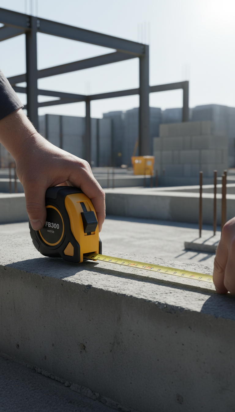 Precision Measuring Tape Reinforced Blade in use