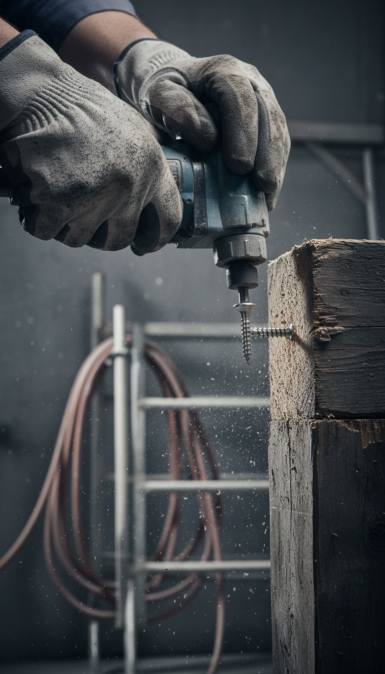 Stainless Steel Wood Screw in use