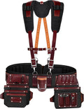 Leather Tool Belt System — Suspenders & Dual Pouches