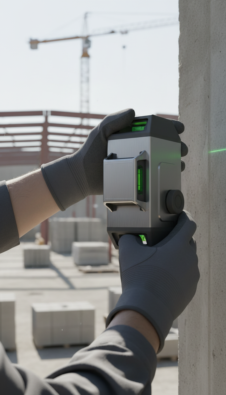 Stainless Steel Laser Level in use