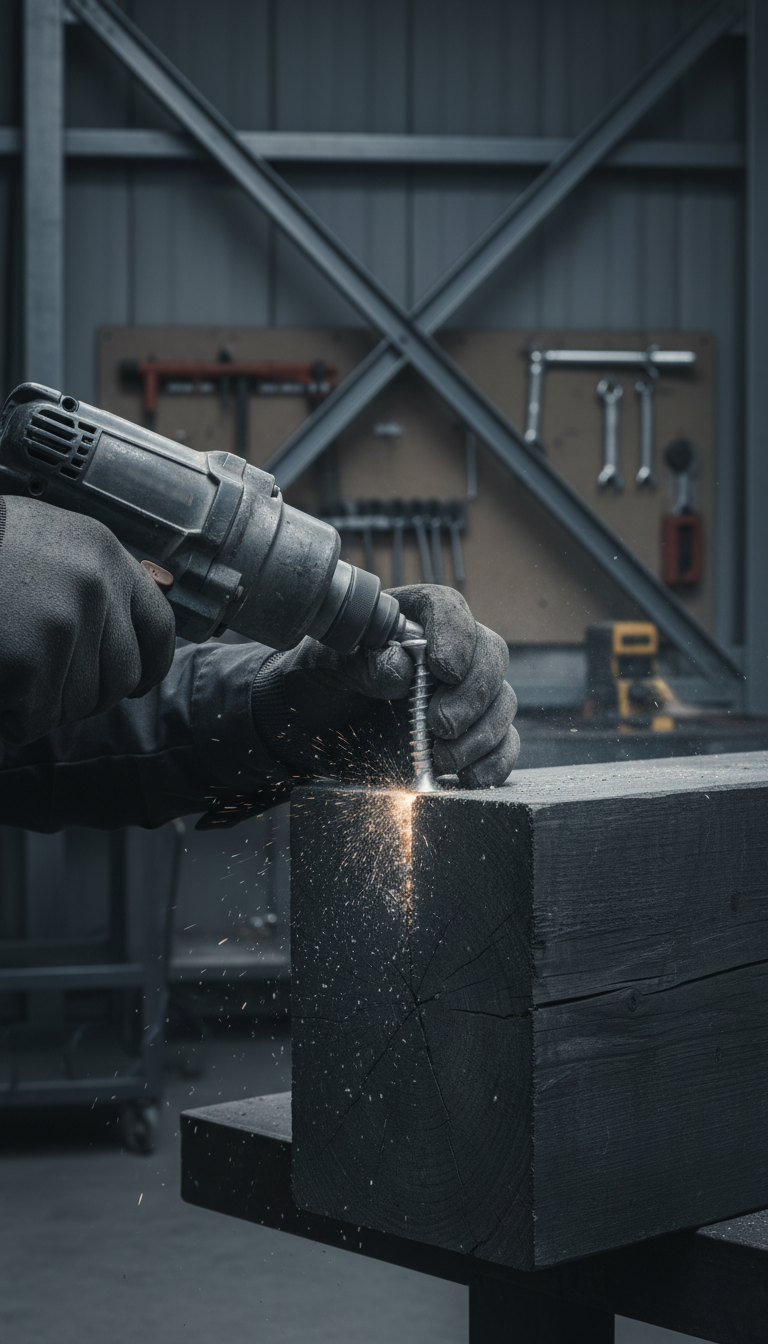 Stainless Steel Wood Screw in use