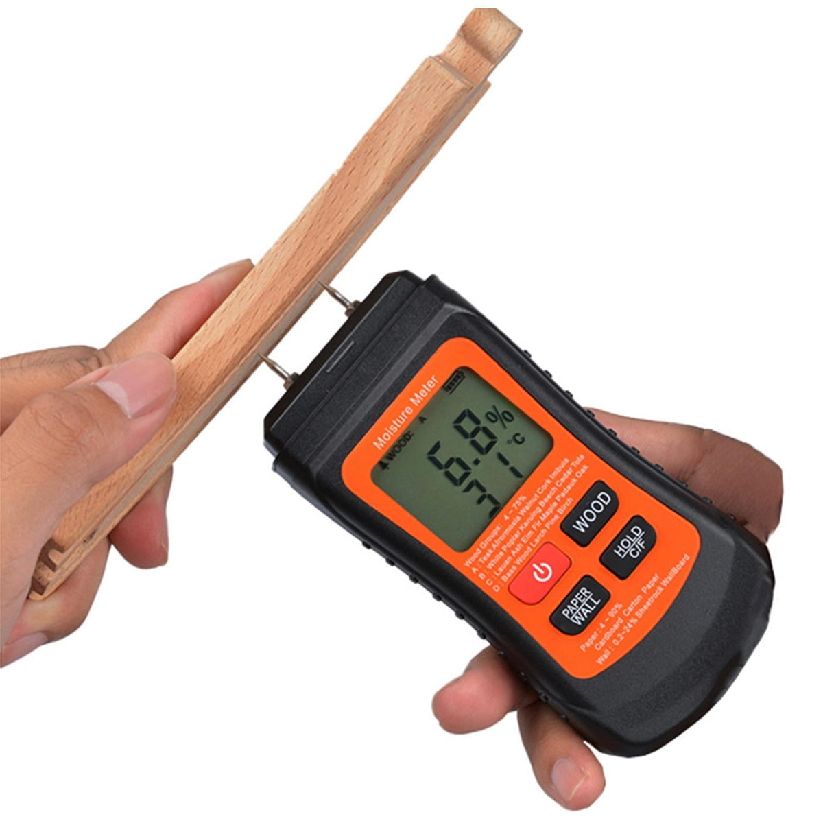 Pin-Type Moisture Meter — Dual-Depth with Case